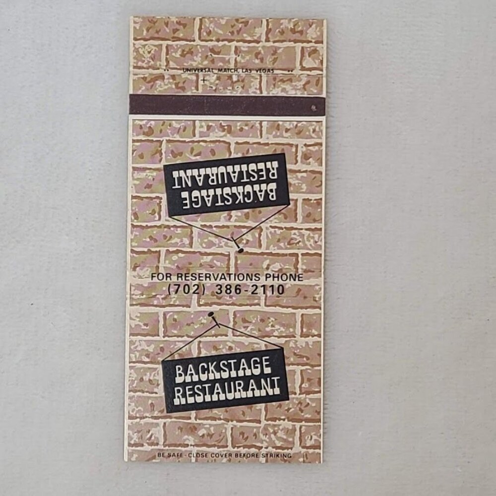 Vintage Backstage Restaurant Matchbook Cover Union Plaza Las Vegas Nevada NV - Picture 4 of 5